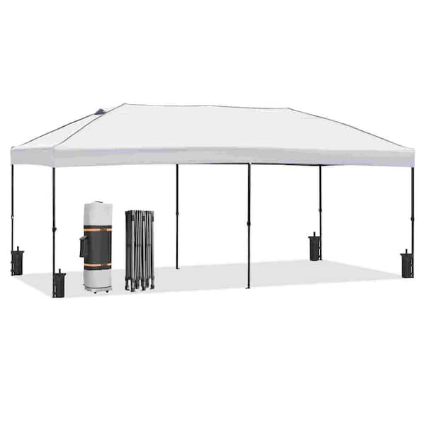 Avex 10 ft. x 20 ft. White Pop-Up Outdoor Canopy Tent Heavy Duty Party Tent with Removable Sidewalls