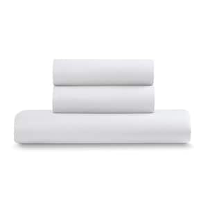 White Twin Size Microfiber Duvet Cover Set