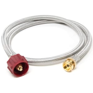 5 ft. 1 lb. to 20 lbs. Steel Braided Propane Adapter Hose Converter