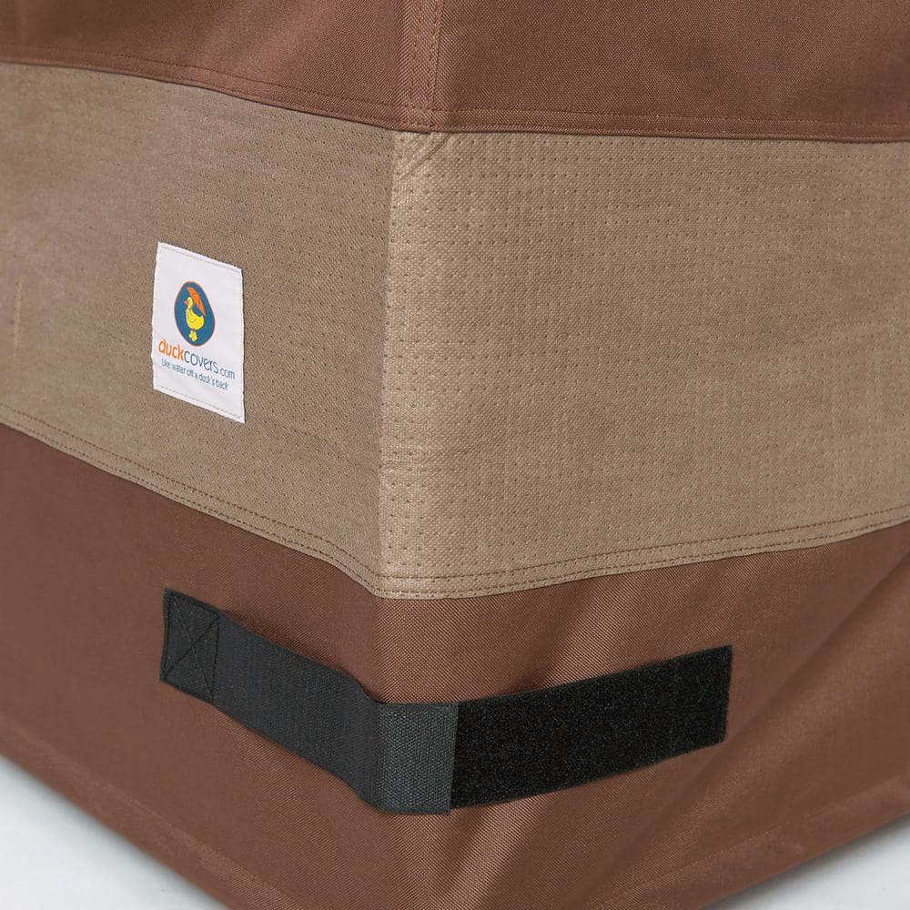 Mocha Cappuccino 32 Inch Square Fire Pit Cover with Hook and Loop Closure
