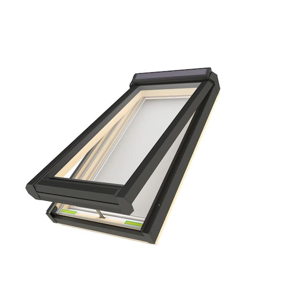 Fakro FVS 22-1/2 in. x 37-1/2 in. Rough Opening, Solar Powered Venting Deck-Mounted Skylight with Laminated Low-E Glass
