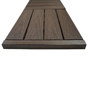 1/12 ft. x 1 ft. Quick Deck Composite Deck Tile Straight Trim in Indonesian Merbau (4-Pieces/Box)