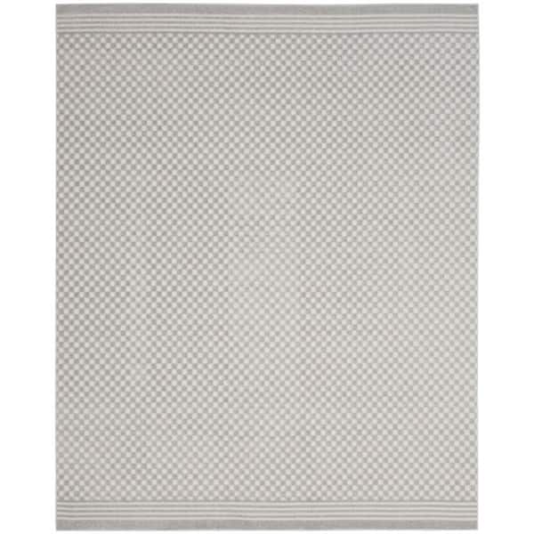 Nourison Casual Light Grey 8 ft. x 10 ft. Checker Contemporary Area Rug
