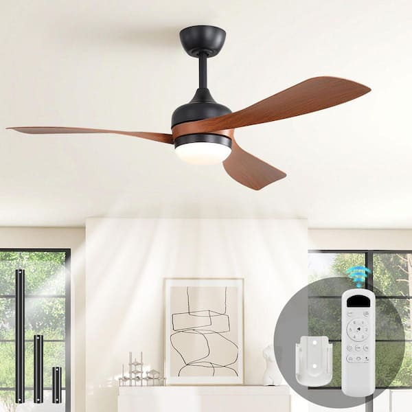 Gloweer 52 in. Downrod Mount Ceiling Fan with 3 ABS Blades, 18W ...