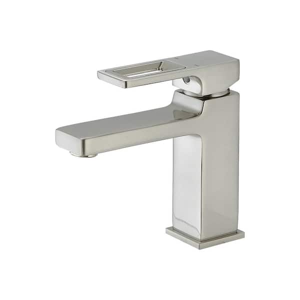 Unbranded Single Hole Single-Handle Bathroom Faucet with Drain Assembly in Brushed Nickel