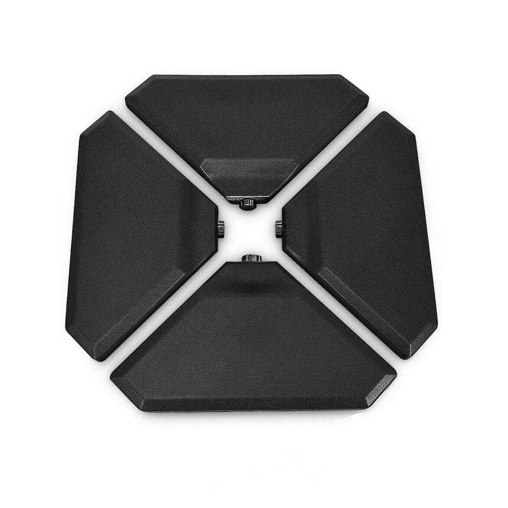 11 lbs. 4-Pieces Cantilever Offset Patio Umbrella Base Weight Sand in Black
