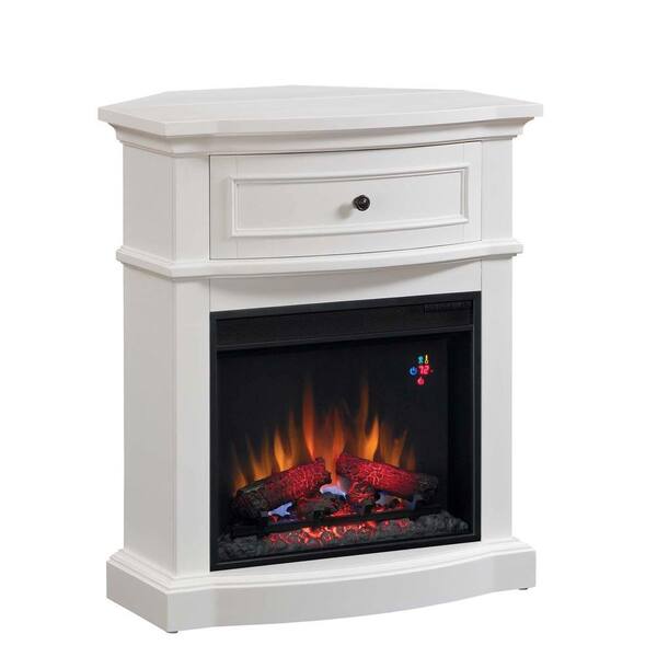 Classic Flame 32 in. Dual Media Mantel Infrared Electric Fireplace in White