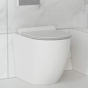 St. Tropez Elongated Toilet Bowl Only in Glossy White with Black Hardware Back to Wall