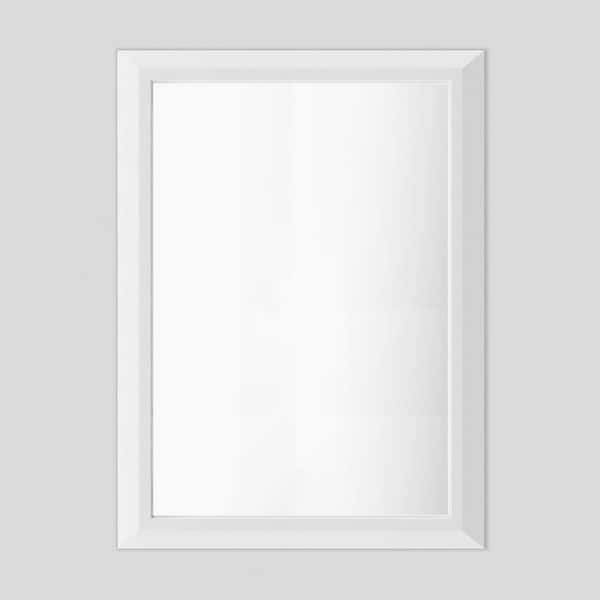 30 in. W x 22 in. H Rectangular Aluminum Alloy Framed and Tempered Glass Wall Bathroom Vanity Mirror in Matte White