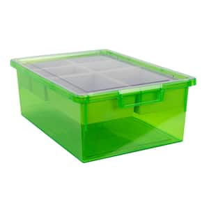 Bin/ Tote/ Tray Divider Kit - Double Depth 6" Bin in Neon Green - 3 pack