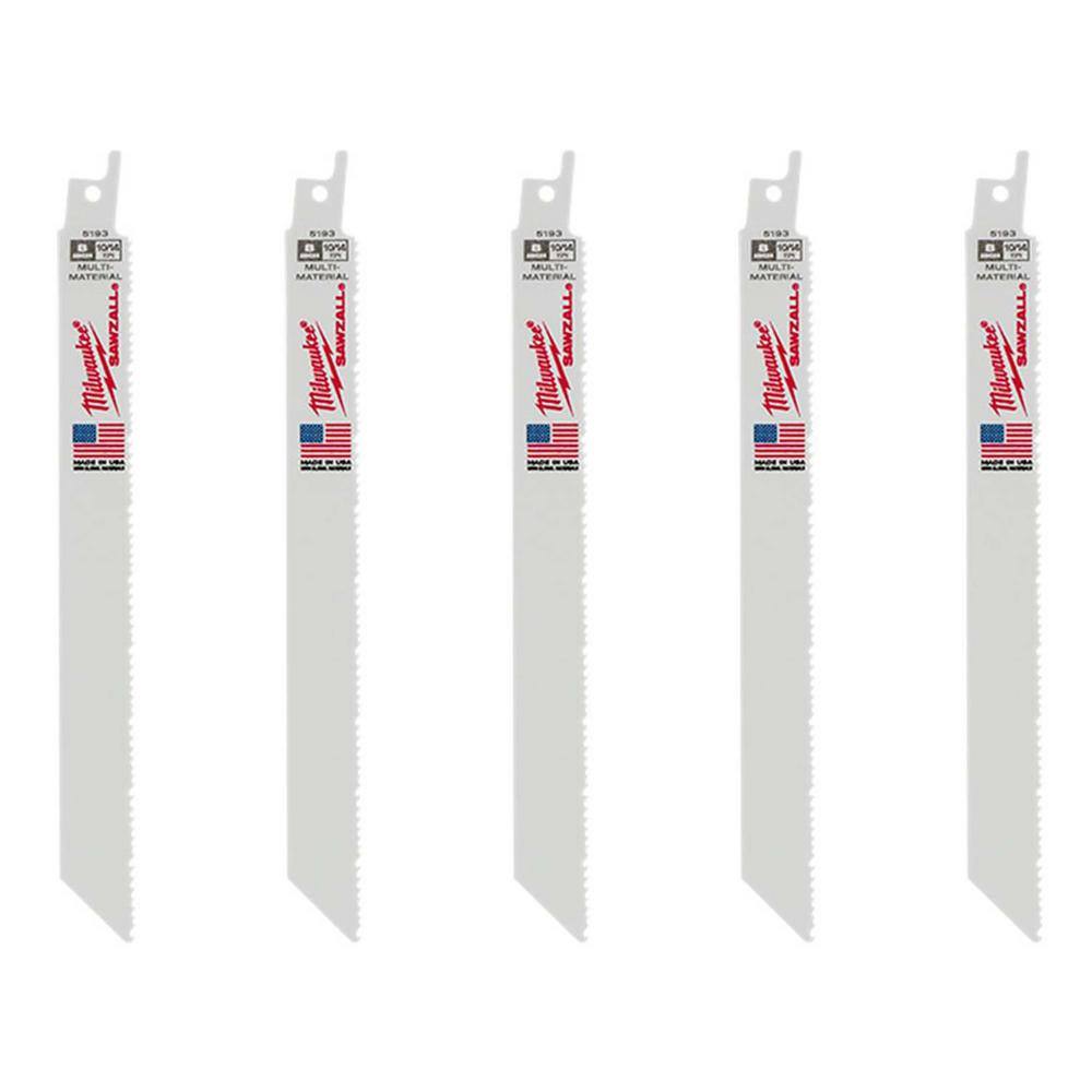 Milwaukee 8 in 10/14 TPI MutliMaterial Cutting SAWZALL Reciprocating