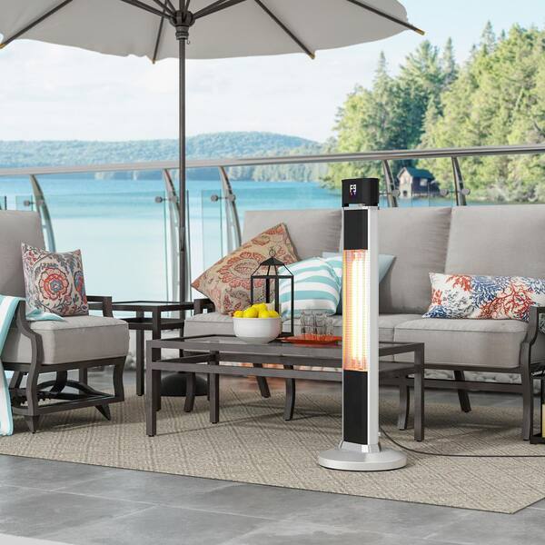 FUFUu0026GAGA 1500-Watt Infrared Carbon Tech Electric Freestanding Heater  Digital Space Heater w/Remote Control Indoor/Outdoor Use KF020209-01-c -  The Home Depot