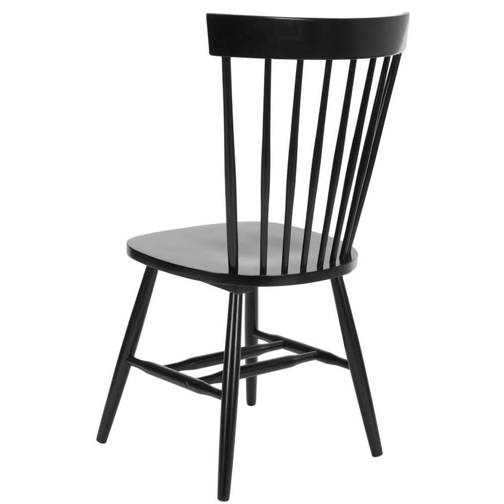 Black High Windsor Wood Slat Side Chair