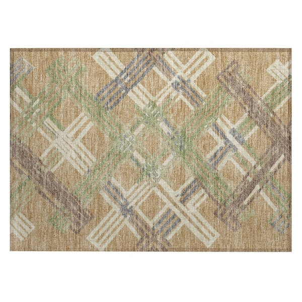 Chantille Machine Washable Indoor/Outdoor Abstract ACN2452 Gold 2 ft. x 3 ft. Accent Rug