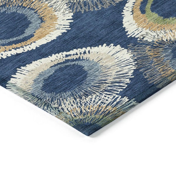 Chantille Machine Washable Indoor/Outdoor Abstract ACN2278 Navy 5 ft. x 7 ft. 6 in. Area Rug