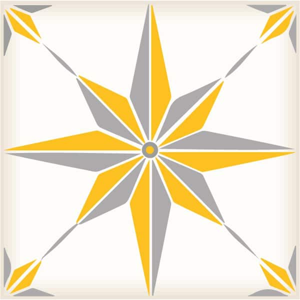 MI ALMA Grey and Yellow B64 7 in. x 7 in. Vinyl Peel and Stick Tile (24 Tiles, 8.17 sq. ft./Pack)