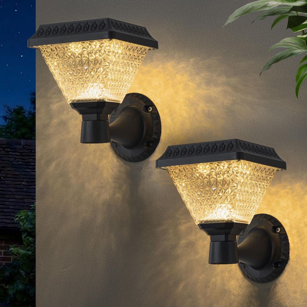 C Cattleya Black Dimmable CCT changing RGB Solar Outdoor Wall