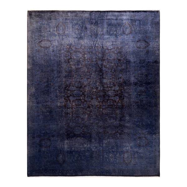 Solo Rugs Fine Vibrance, One-of-a-Kind Hand-Knotted Area Rug - Purple, 8 X 10