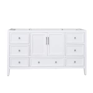 Everette 60 in. W x 21.5 in. D x 34 in. H Bath Vanity Cabinet without Top in White