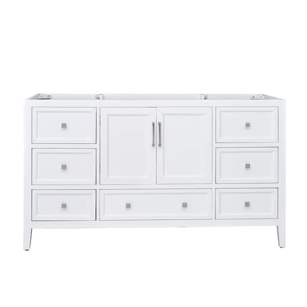 Everette 60 in. W x 21.5 in. D x 34 in. H Bath Vanity Cabinet without Top in White