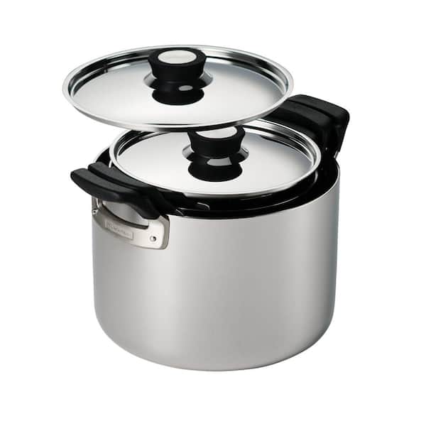 Tramontina Covered Deep Saute Pan Stainless Steel Tri-Ply Clad 6 Qt,  80116/073DS