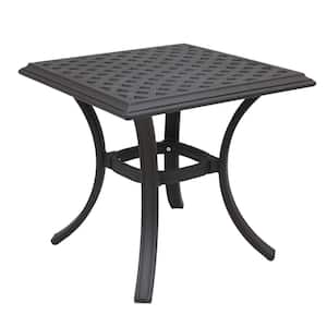 Patio Square Espresso Brown Frame Aluminum 21in.H Outdoor Side Table End Table