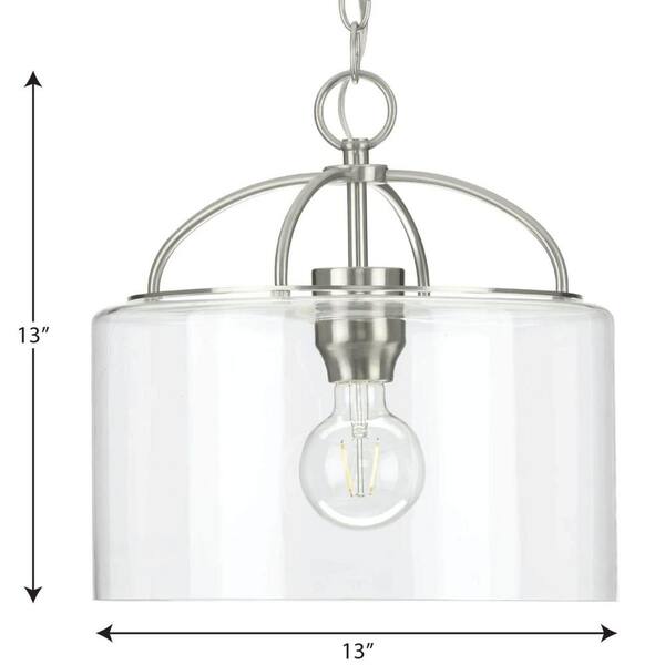 Progress Lighting Leyden 4-Light Brushed Nickel Transitional Lantern Medium Hanging Pendant Light