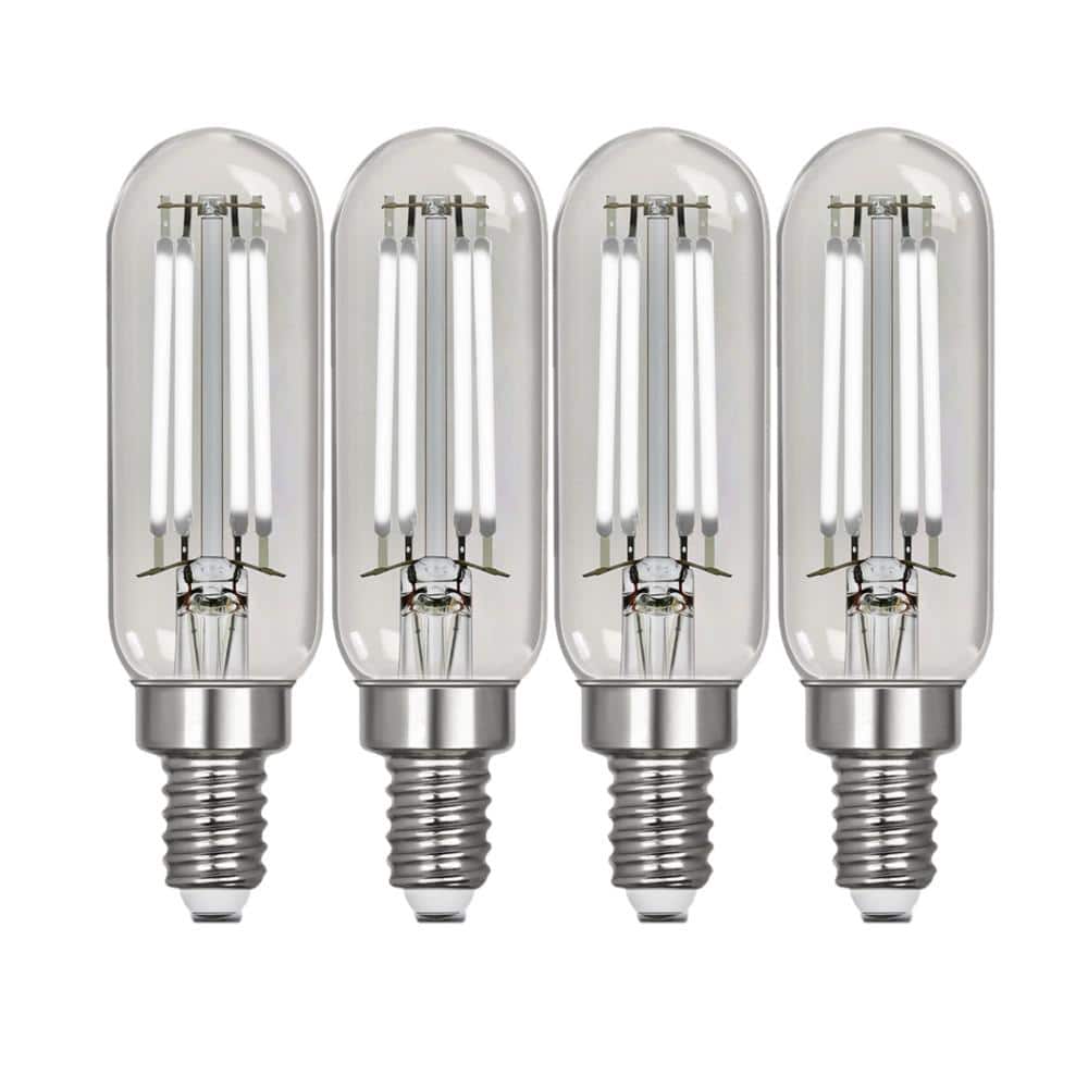 40-Watt Equivalent T6 Dimmable Straight Filament Clear Glass E12 Candelabra Vintage LED Light Bulb, Daylight (4-Pack) price history on PriceWatchPro