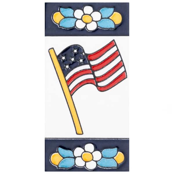American Flag Patch 3.5 x 2.25 Wavy w/White Border