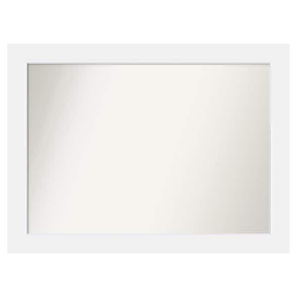 Amanti Art Corvino White 39 in. x 29 in. Custom Non-Beveled Matte Wood Framed Bathroom Vanity Wall Mirror