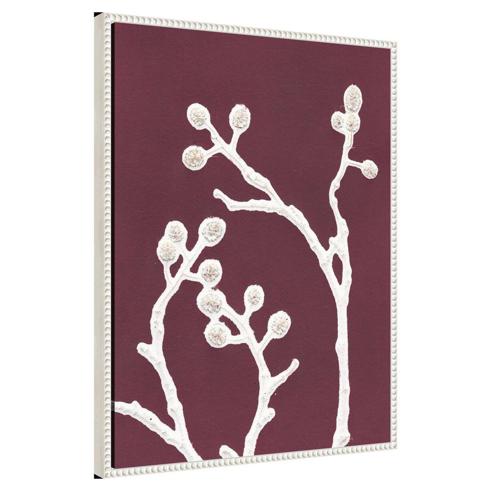 Eastern-Inspired Minimalist Plum Canvas Framed Wall Art 23 x 30