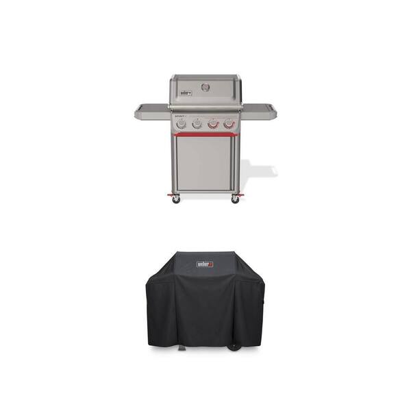 Spirit E-425C 4-Burner Liquid Propane Gas Grill with Sear Zone and Premium Grill Cover Combo