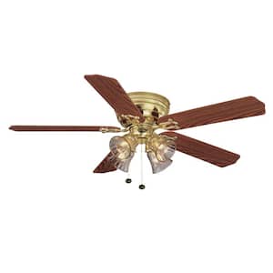 Carriage House 52 in. Indoor Polished Brass Ceiling Fan