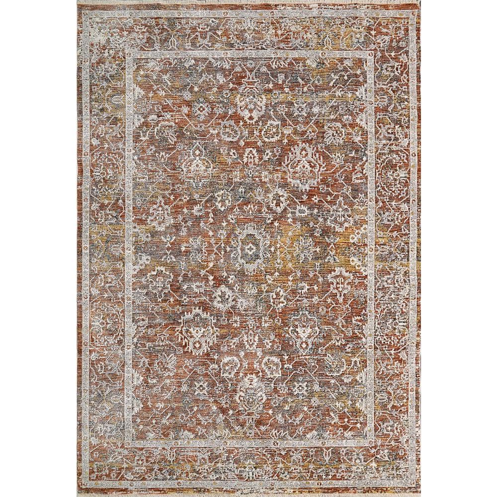 Skyler 5x8 Gray and Copper Synthetic Rectangular Rug