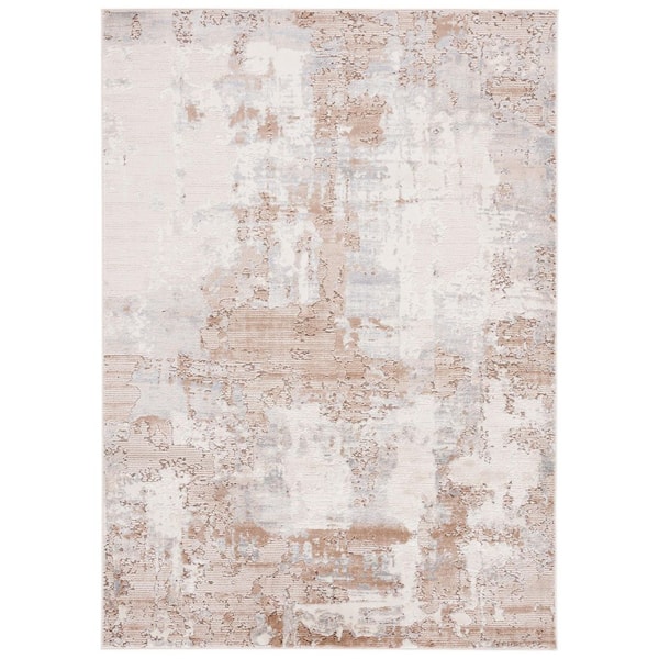 Whisper 9 ft. x 12 ft. Beige/Light Gray Distressed Abstract Area Rug