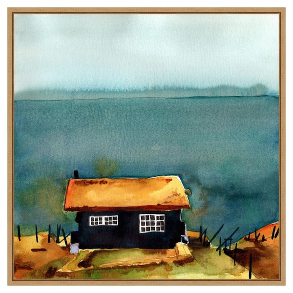 Amanti Art Rad Little Cabin II by Paul Mccreery 30 in. W x 30 in. H. Canvas Wall Art Print Framed in Brown