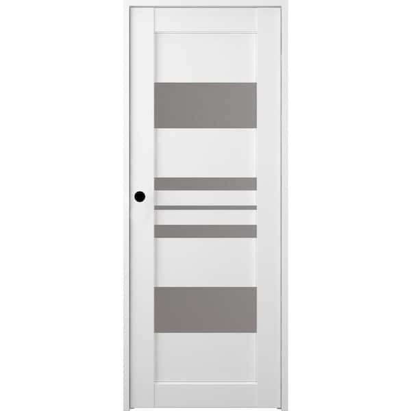 Belldinni Romi 32" x 83.25" Right-Hand Frosted Glass Bianco Noble Solid Core Wood Composite Single Prehung Interior Door