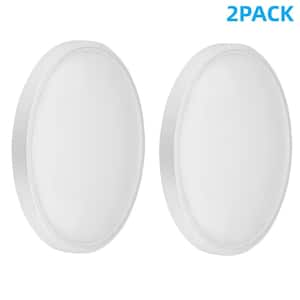 12 in. 28-Watt 3600 Lumens Color Selectable LED Flush Mount Disk Light J-Box Compatible Dimmable (2-Pieces)