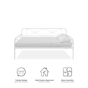 RealRooms Allysa Metal Daybed, Full, White