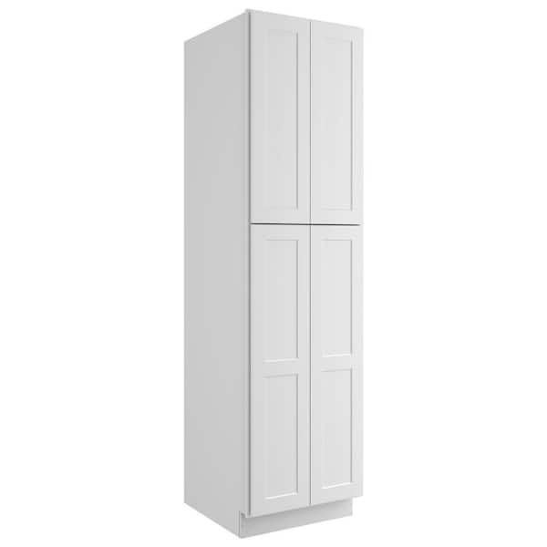 HOMEIBRO 24-in W X 24-in D X 90-in H in Shaker White Plywood Ready to Assemble Floor Wall Pantry Kitchen Cabinet