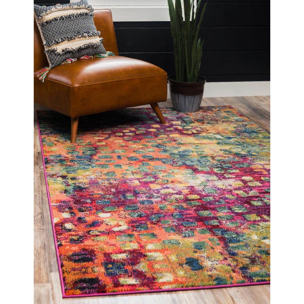Abstract Artistry Color Splash 5' x 8' Rectangular Indoor Rug