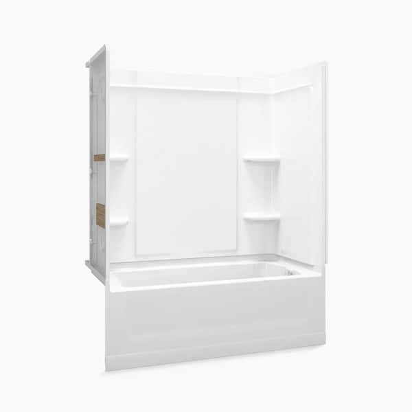 STERLING Ensemble 32 in. x 60 in. x 75 in. Bath and Shower Kit with Left-Hand Drain in White