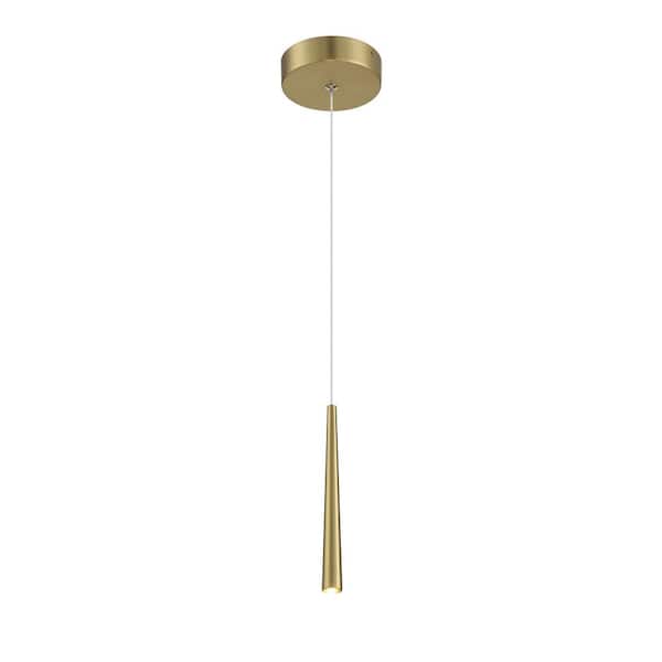 George Kovacs Stretch 4-Watt 1-Light Soft Brass Statement Integrated LED Mini Pendant Light