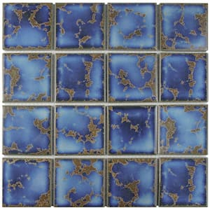 Channel Terra Azure Mega Square 12-1/2 in. x 12-1/2 in. Porcelain Mosaic Tile (11.1 sq. ft./Case)