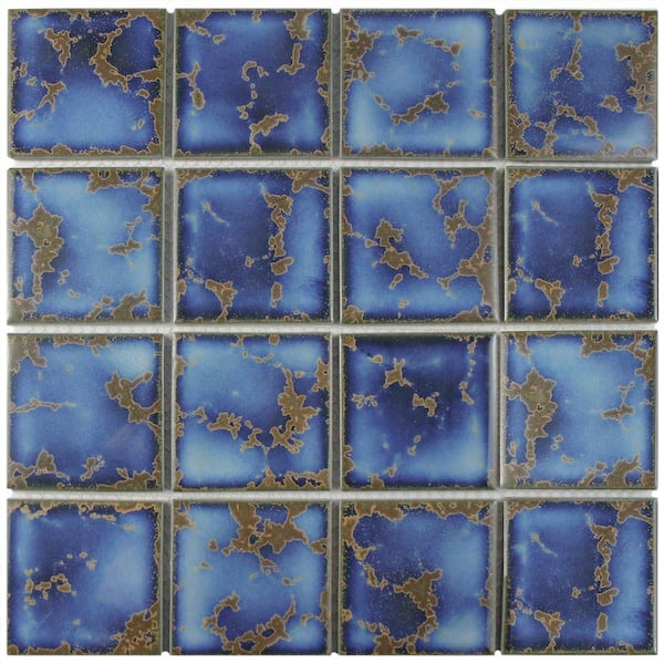 Merola Tile Channel Terra Azure Mega Square 12-1/2 in. x 12-1/2 in. Porcelain Mosaic Tile (11.1 sq. ft./Case)