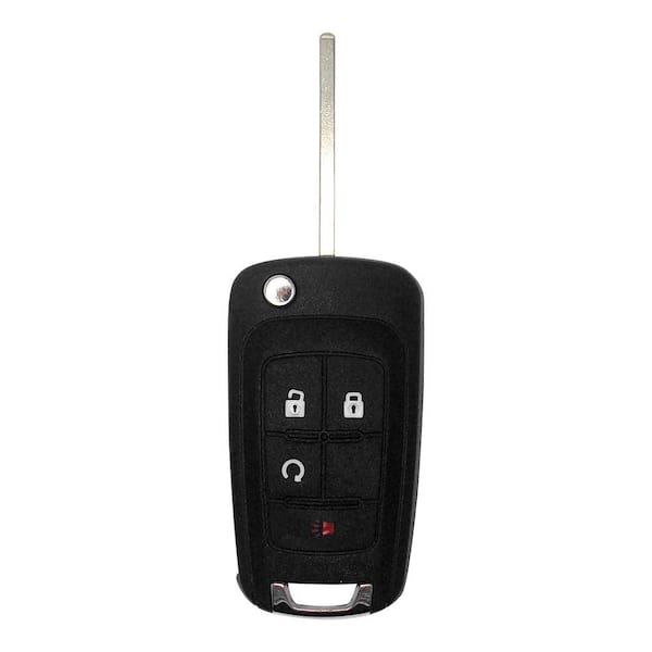GM Simple Key, for Select Buick,Chevrolet, GMC Vehicles 4 Button Flip Key Remote Start, Lock, Unlock,and Panic Buttons