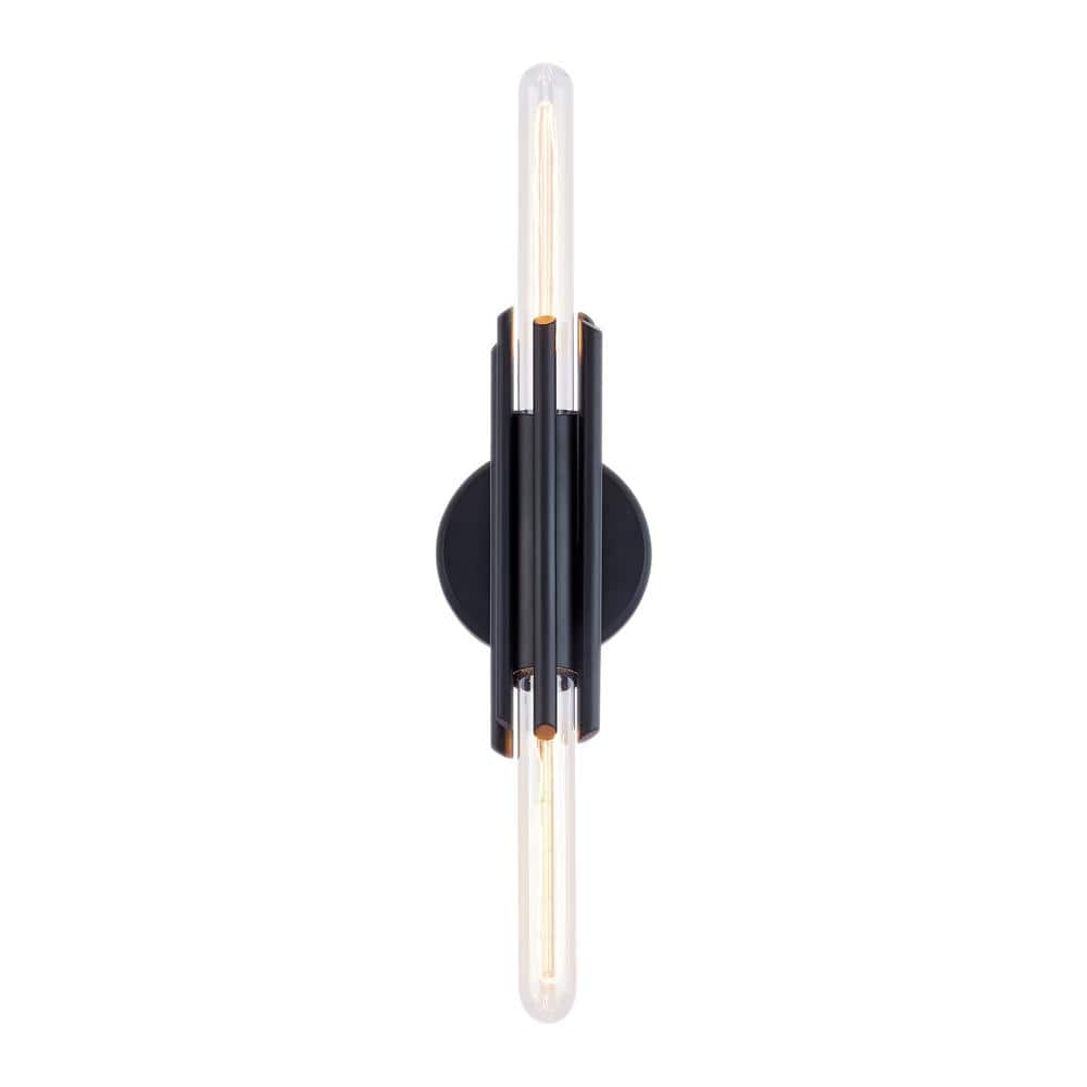 Torres Matte Black 2-Light Brutalist Vanity Light