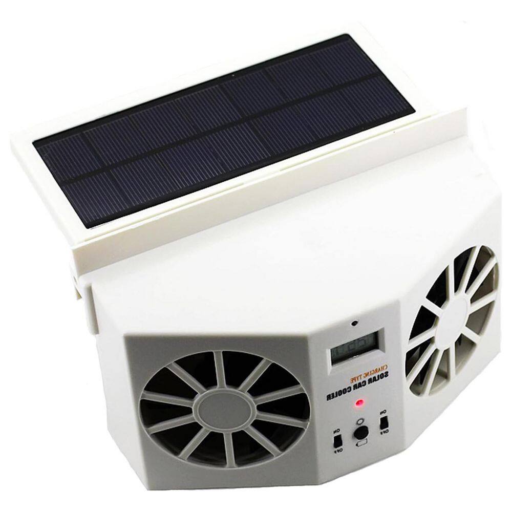 Solar-Powered Car Exhaust Fan with Temperature Display, White price history on PriceWatchPro