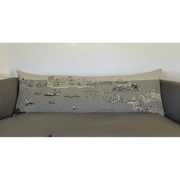 Cream Solid Polyester 14 in. x 45 in. Throw Pillow
