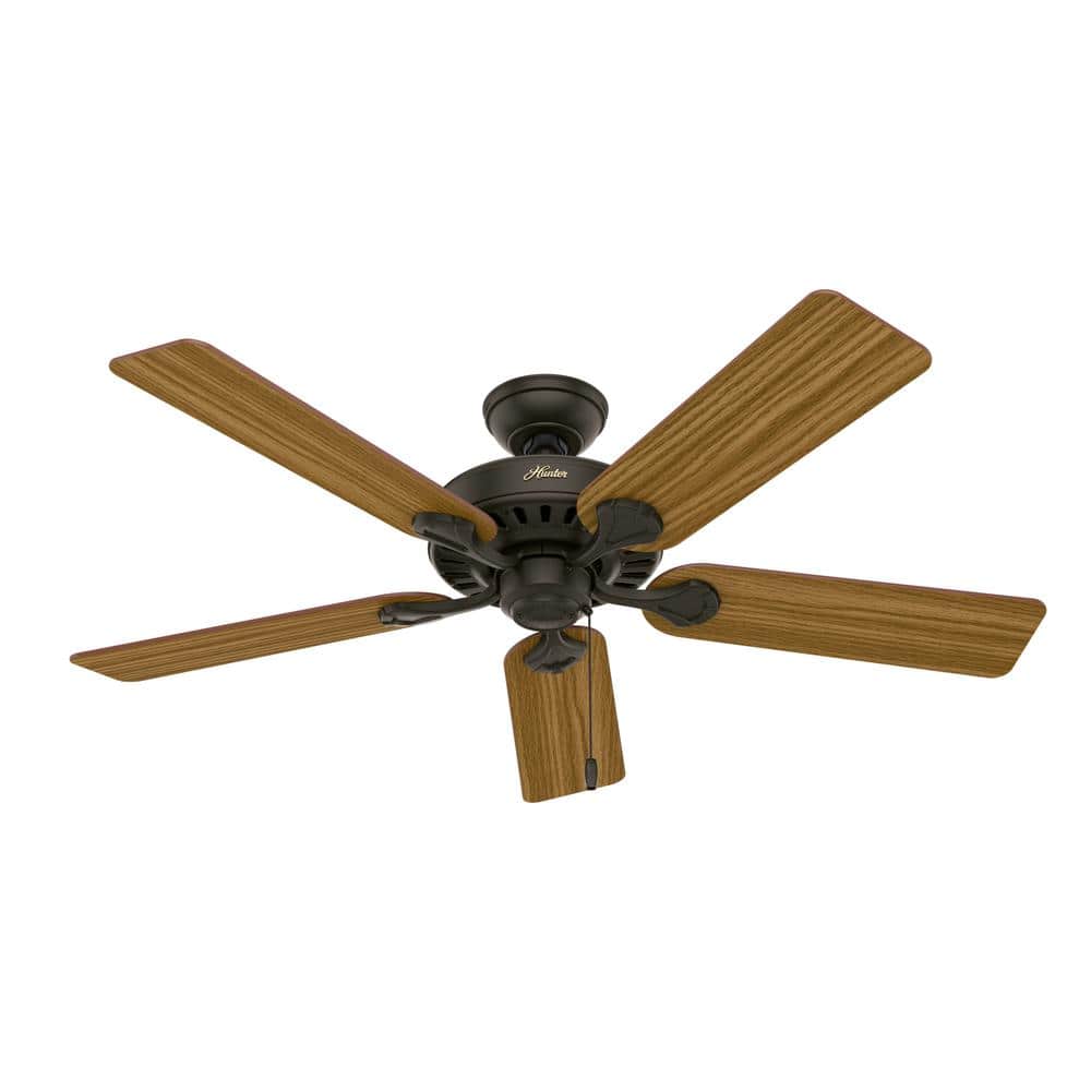 New Bronze 52" Ceiling Fan with Cherry/Oak Reversible Blades and LED Light